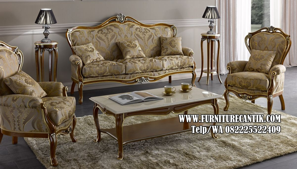 Sofa Kayu Jati Ukiran Gold Set 311