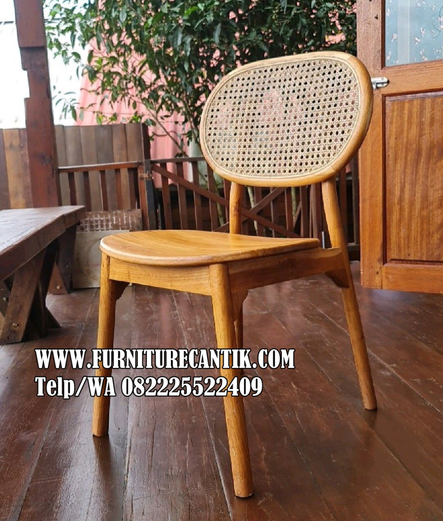 Kursi Cafe Kayu Jati Rotan Antik