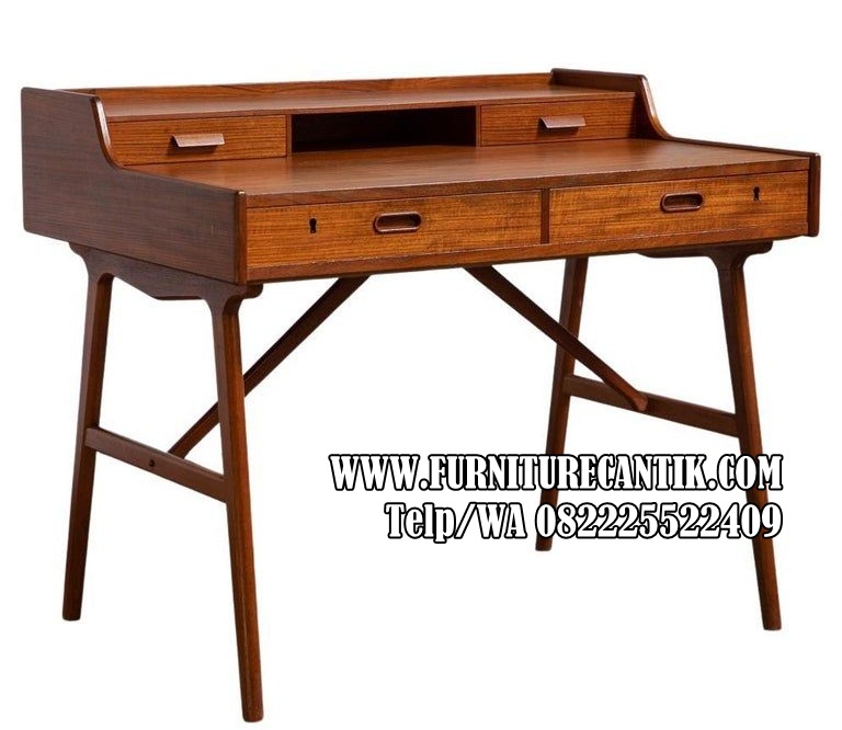 Meja Belajar Kayu Jati Mewah Minimalis