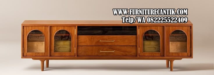 Meja TV Minimalis Laci Kayu Jati