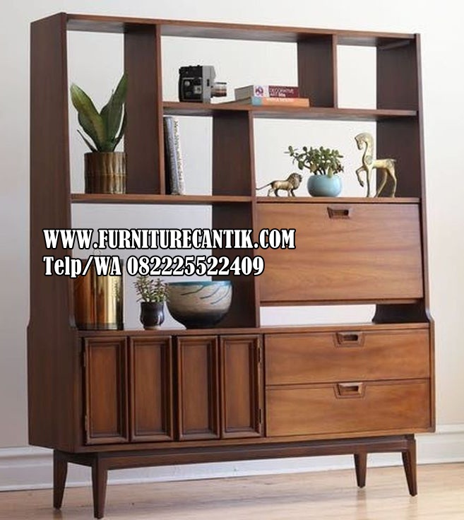 Rak Buku Minimalis Modern Jati Mewah