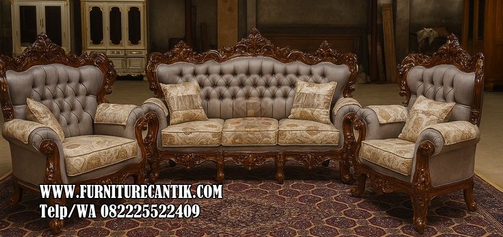 Sofa Ukiran Khas Jepara Kayu Jati Klasik