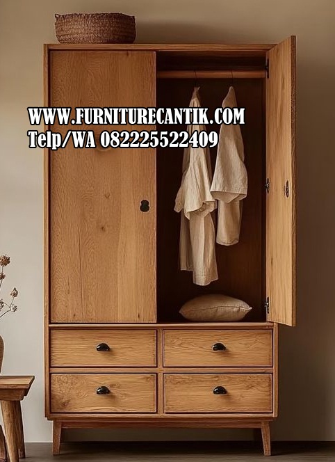 Lemari Pakaian Minimalis 2 Pintu Variasi Laci