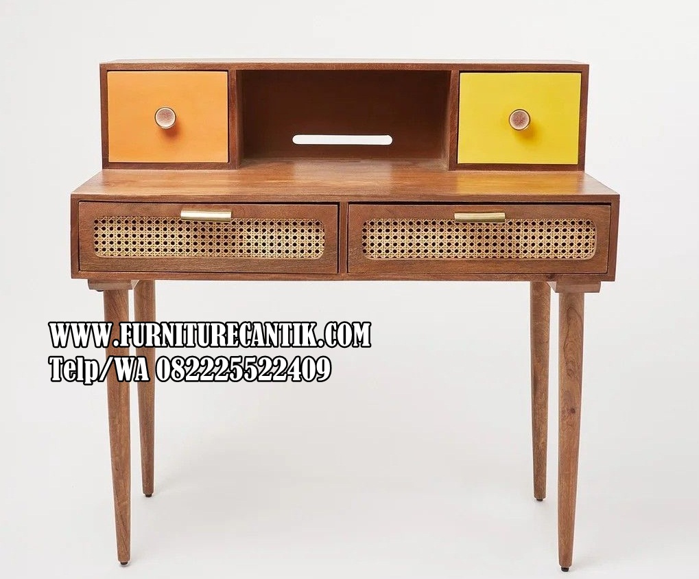Meja Belajar Jati Solid Model Vintage