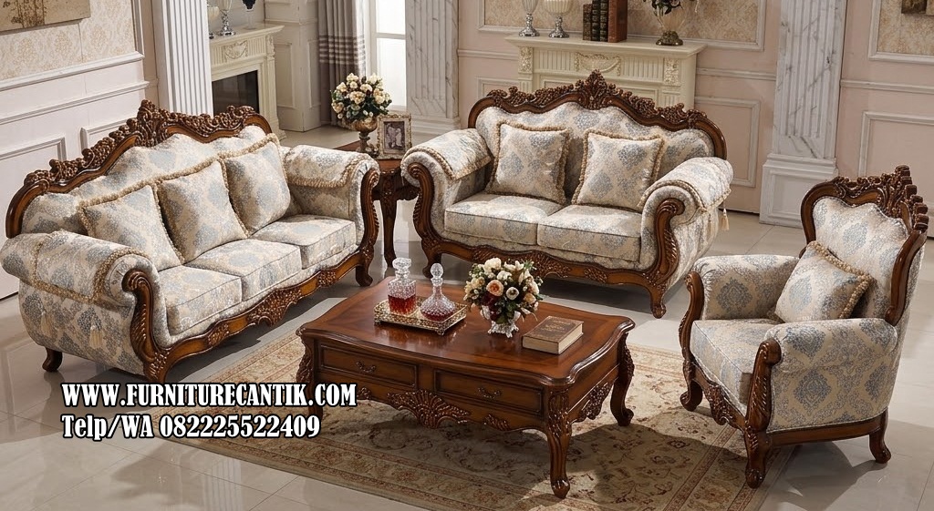 Sofa Ukiran Kayu Jati Luxury Terbaru