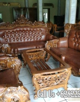 Kursi Sofa Tamu Mewah Ukiran Khas Jepara