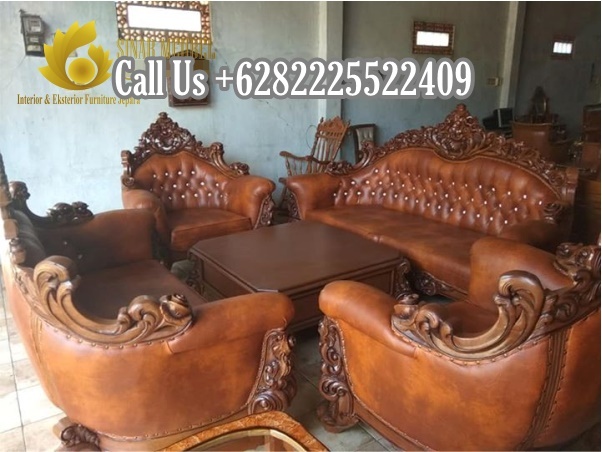 Kursi Tamu Sofa Mewah Ukiran Kayu Jati TPK