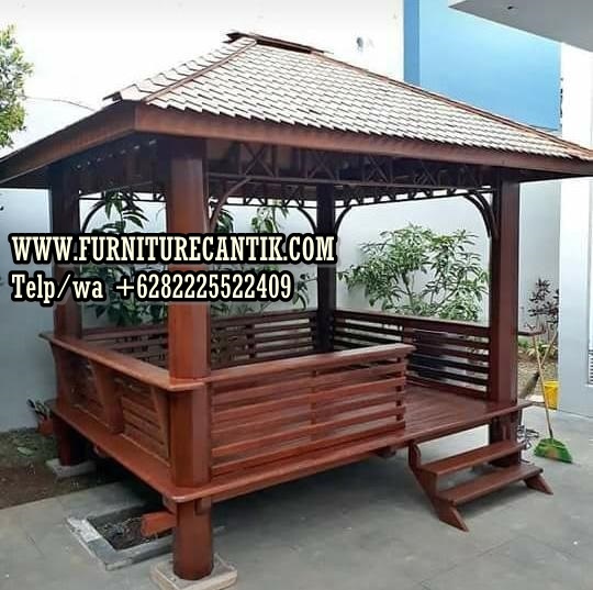 Gazebo Minimalis Kayu Jati