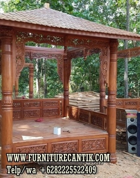 Gazebo Jati Ukir Mewah