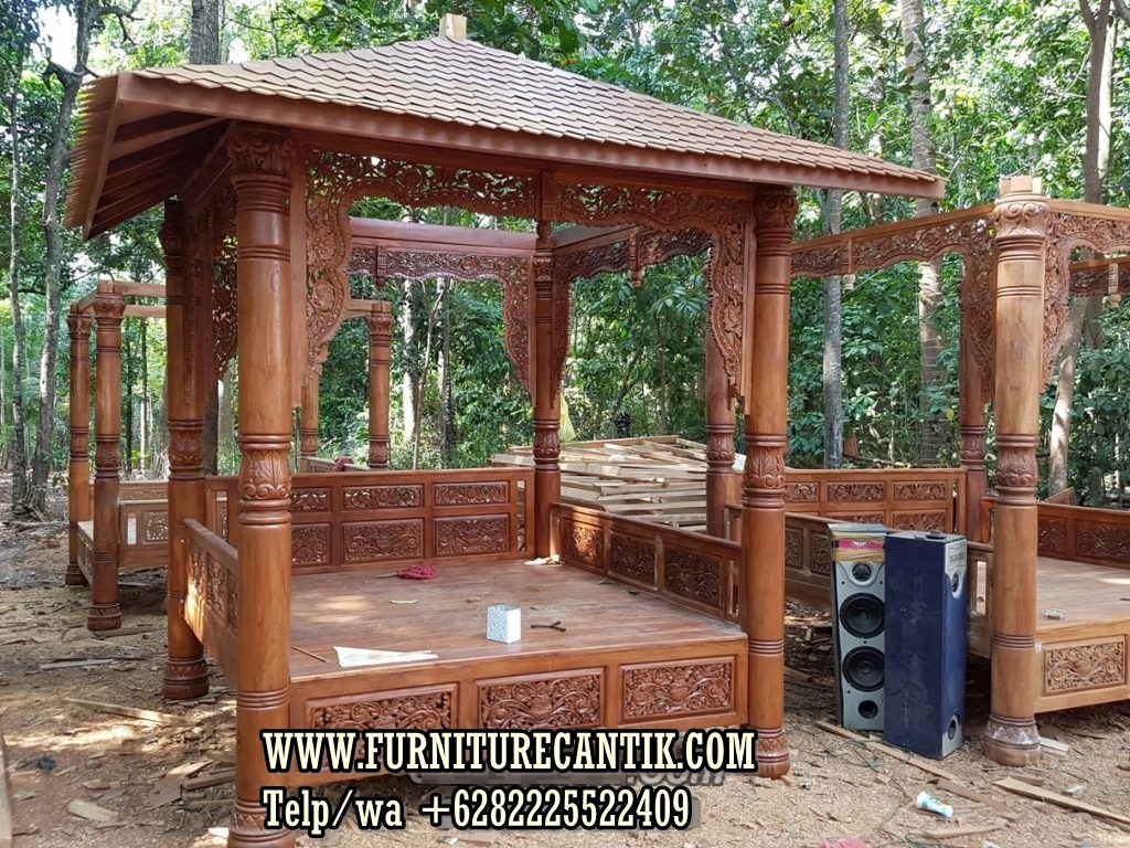 Gazebo Jati Ukir Mewah