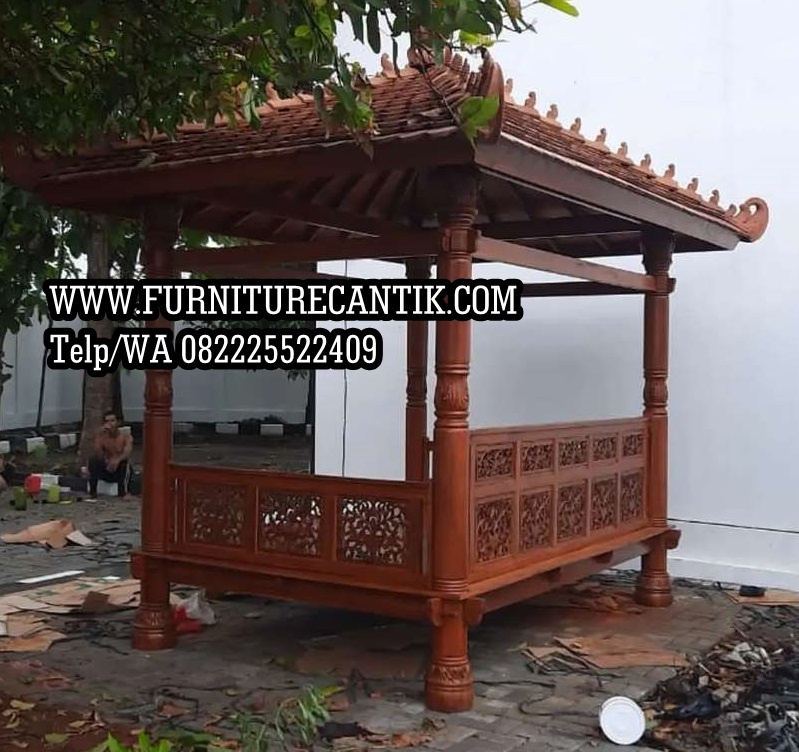 Gazebo Kayu Jati Model Ukiran