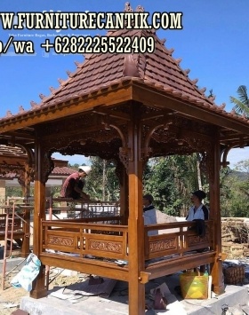 Gazebo Kayu Jati Motif Ukiran