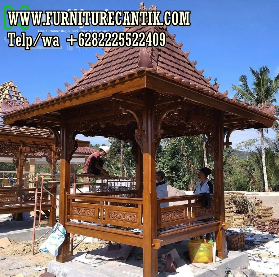 Gazebo Kayu Jati Motif Ukiran