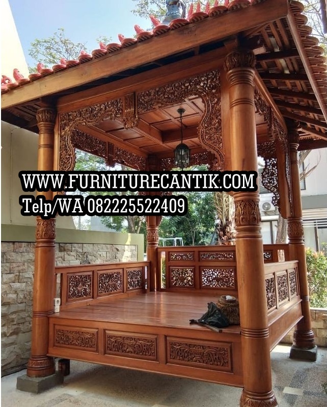 Gazebo Taman Kayu Jati Ukir