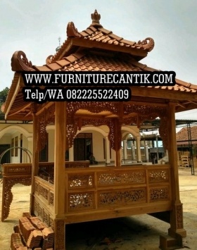 Gazebo Taman Kayu Jati Ukiran