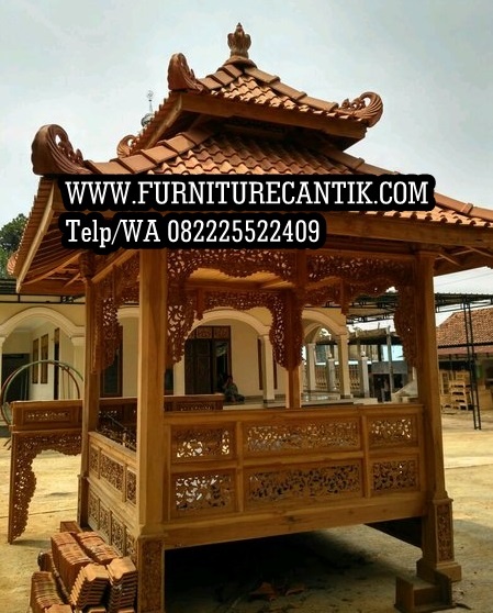 Gazebo Taman Kayu Jati Ukiran