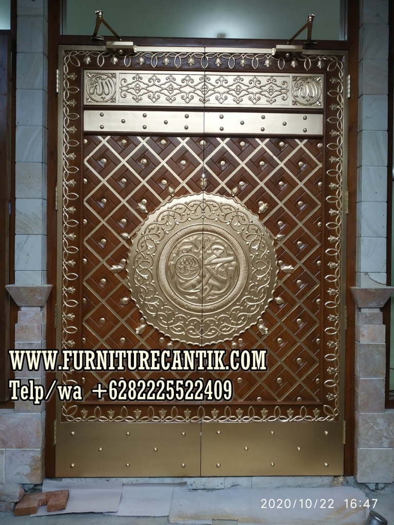 Pintu Masjid Kayu Jati Model Nabawi