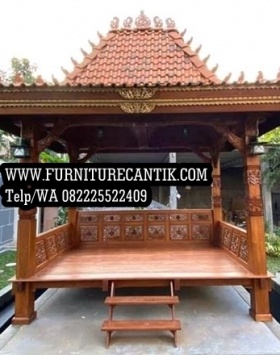 Gazebo Kayu Jati Minimalis Ukiran
