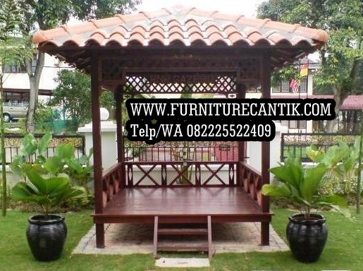 Gazebo Taman Minimalis Atap Genteng