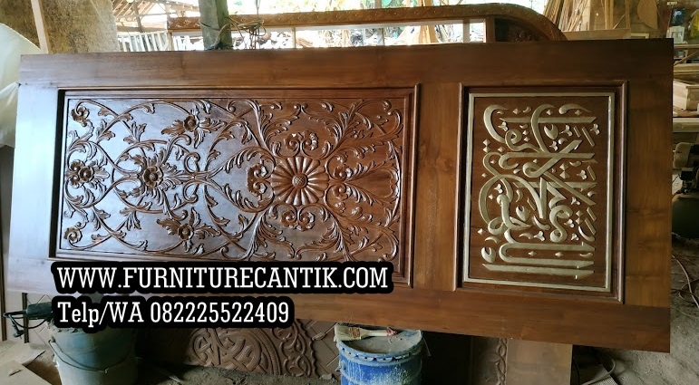 Pintu Masjid Kayu Jati Ornamen Ukiran
