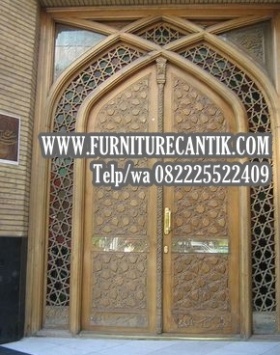 Pintu Masjid Kayu Jati Ukiran Mewah