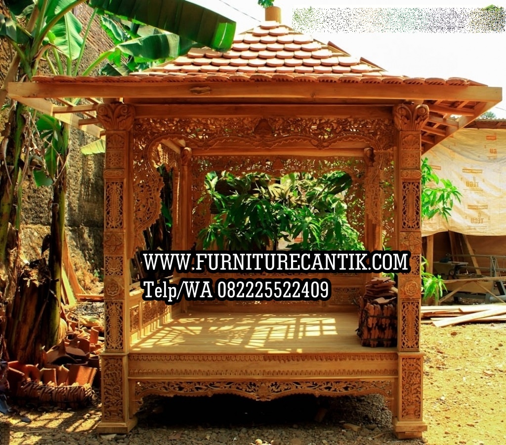 Gazebo Kayu Jati Ukiran Klasik