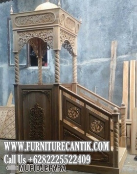 Mimbar Masjid Kayu Jati Model Terbaru