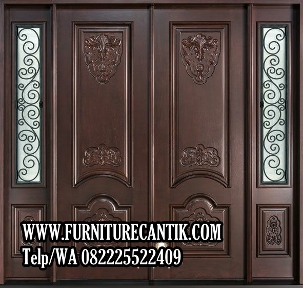 Pintu Rumah Kayu Jati Motif Elegan
