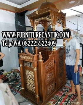 Mimbar Masjid Kayu Jati Arabic