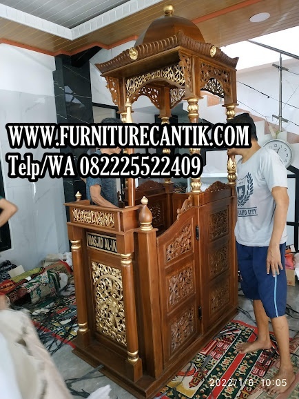 Mimbar Masjid Kayu Jati Arabic