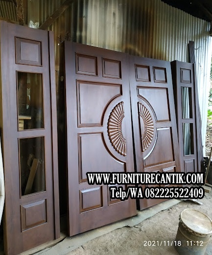 Pintu Utama Masjid Minimalis Kayu Jati