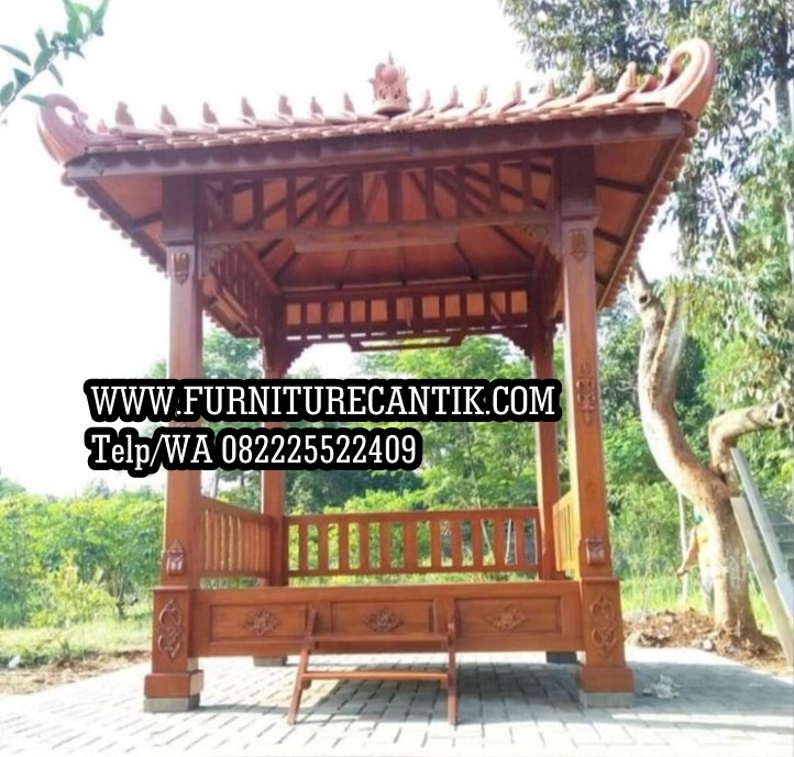 Gazebo Kayu Jati Minimalis Modern