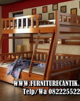 Dipan Tingkat Kayu Jati Modern Minimalis