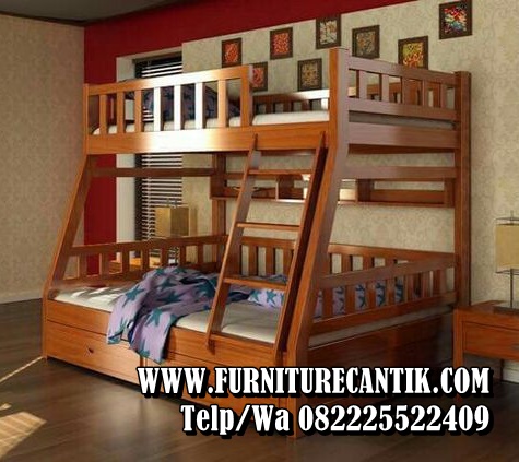 Dipan Tingkat Kayu Jati Modern Minimalis