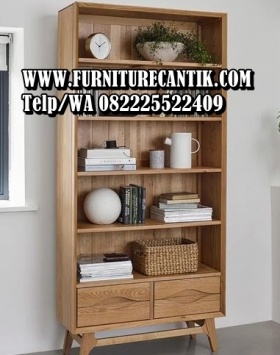 Lemari Pajangan Modern Kayu Jati Minimalis