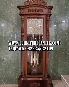 Lemari Jam Ukir Jepara Kayu Jati