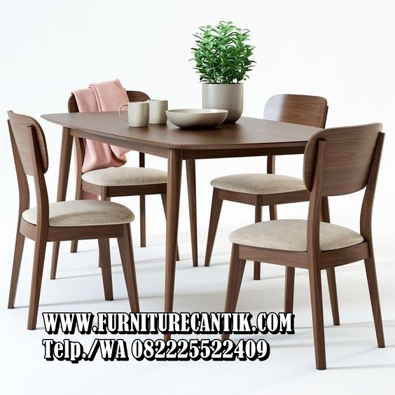 Set Meja Makan Kayu Jati Modern Jepara