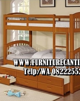 Tempat Tidur Tingkat Natural Buatan Jepara