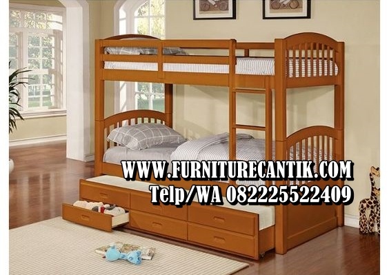 Tempat Tidur Tingkat Natural Buatan Jepara