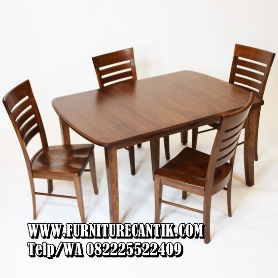 Set Meja Makan Kayu Jati Modern Antik