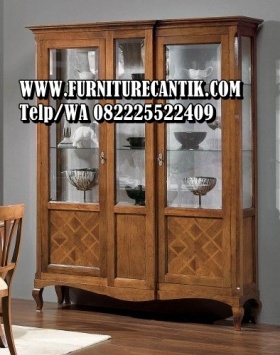 Lemari Hias Kayu Jati Antik Minimalis Modern