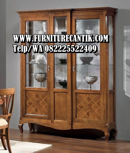 Lemari Hias Kayu Jati Antik Minimalis Modern