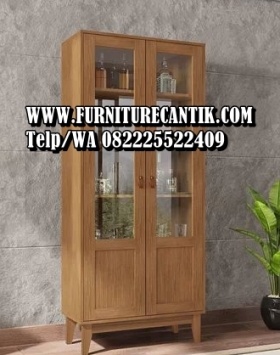 Lemari Pajangan Kayu Jati Minimalis Modern