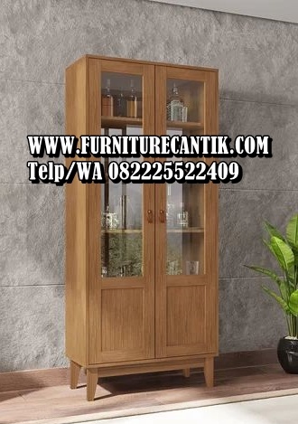 Lemari Pajangan Kayu Jati Minimalis Modern