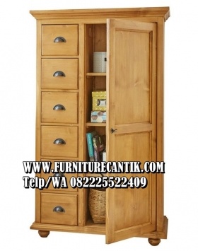 Lemari Pakaian Kayu Jati Modern Laci