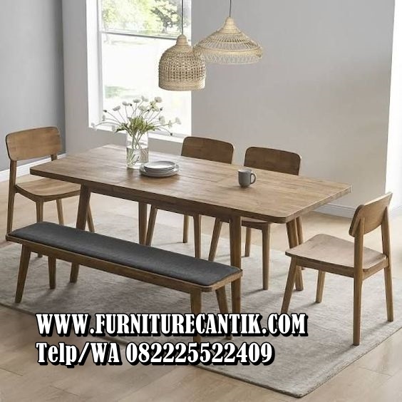 Set Meja Makan Kayu Jati Untuk Cafe