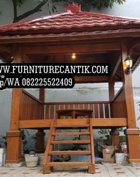 Gazebo Kayu Jati Minimalis Antik