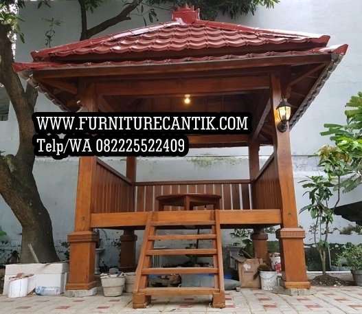 Gazebo Kayu Jati Minimalis Antik