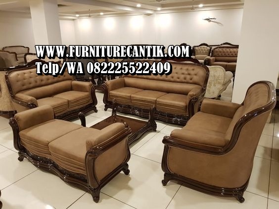 Sofa Tamu Kayu Jati Mewah Ukiran
