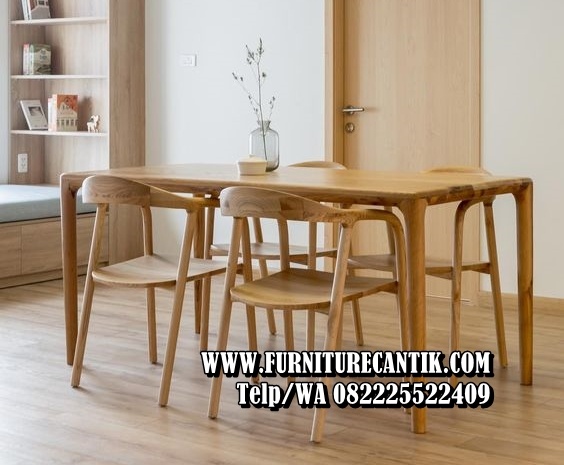 Meja Makan Kayu Jati Minimalis Natural